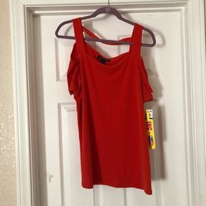 😎NWT😎 Red Orange Cold Shoulder Blouse